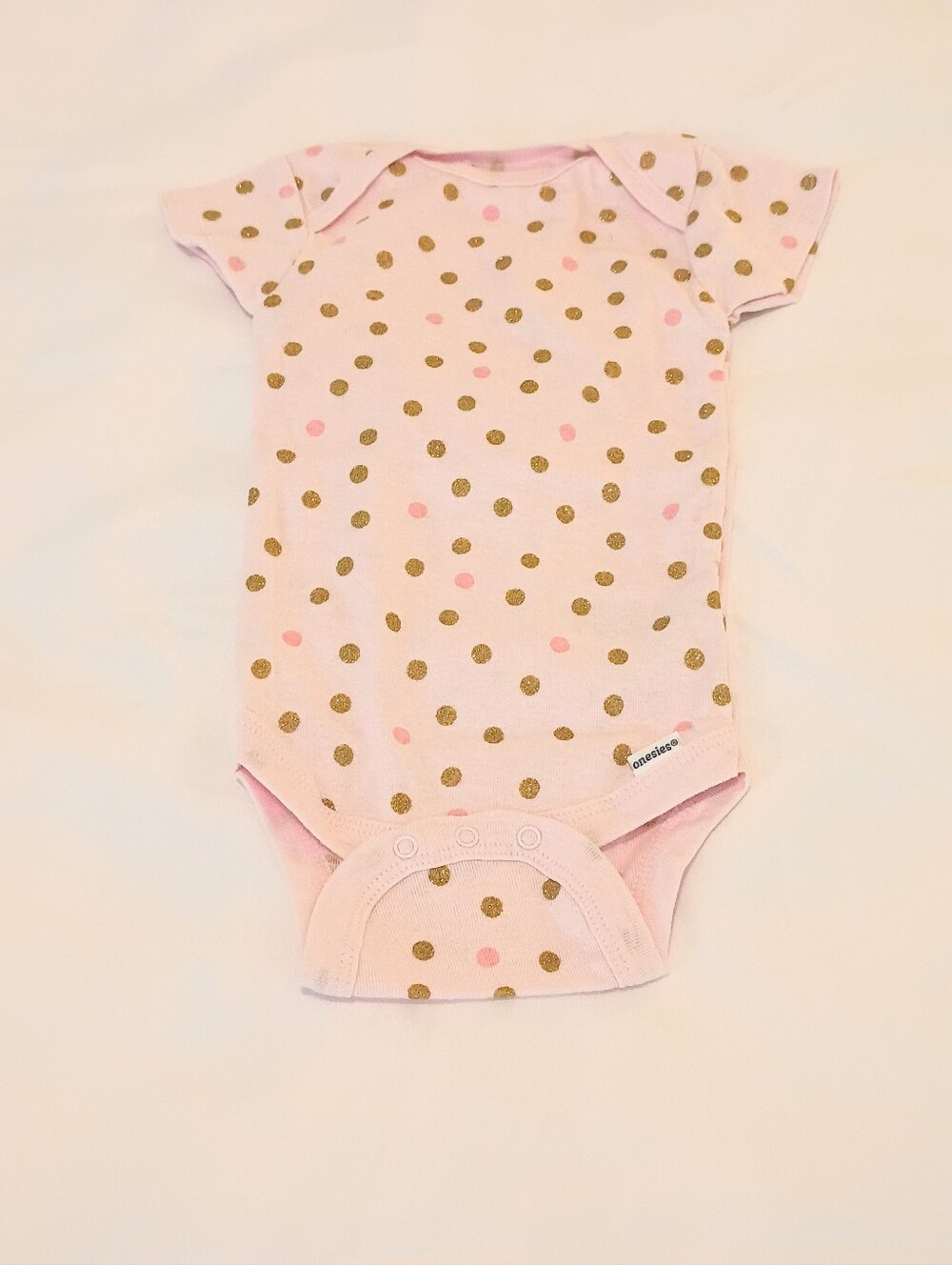 Gerber pink polka dot onesie 3-6
